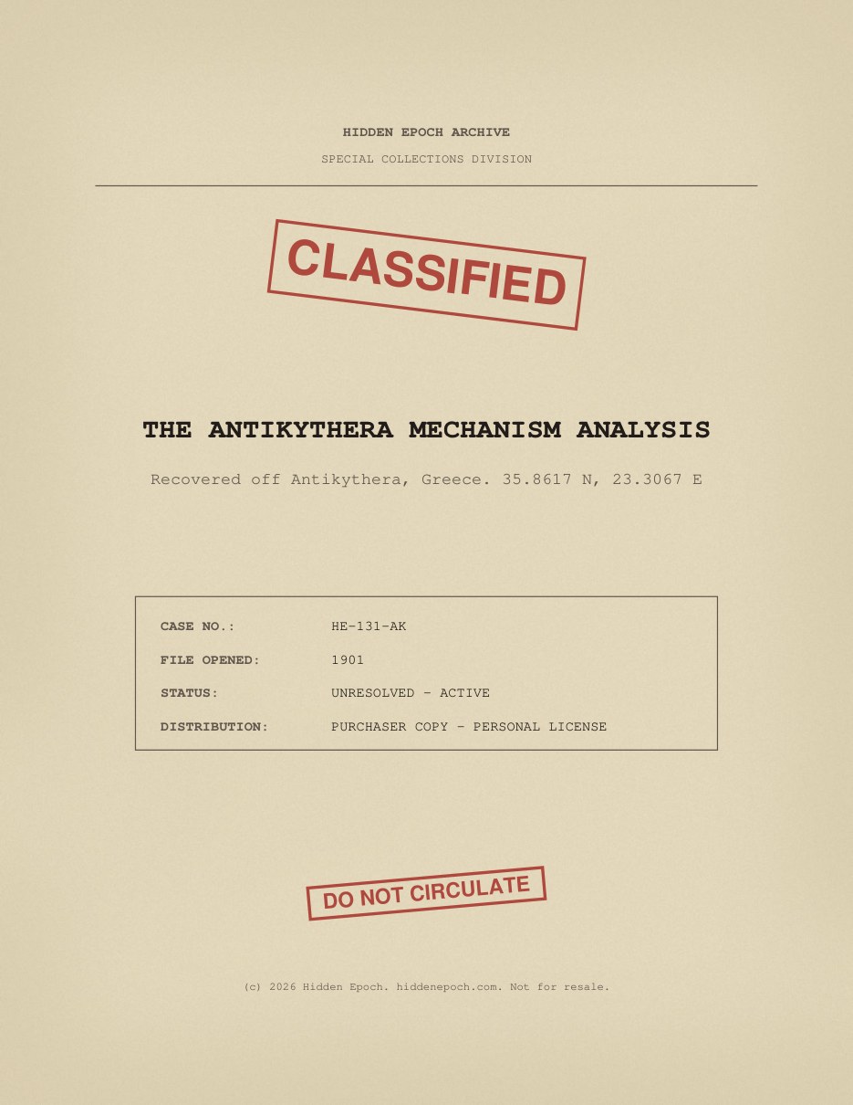 The Antikythera Mechanism Analysis dossier